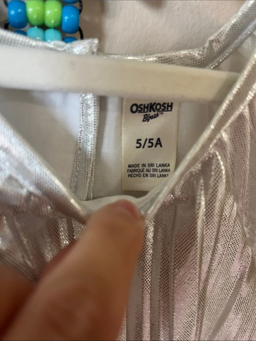 OshKosh B'gosh Girls Shimmery Silver Pleated Dress